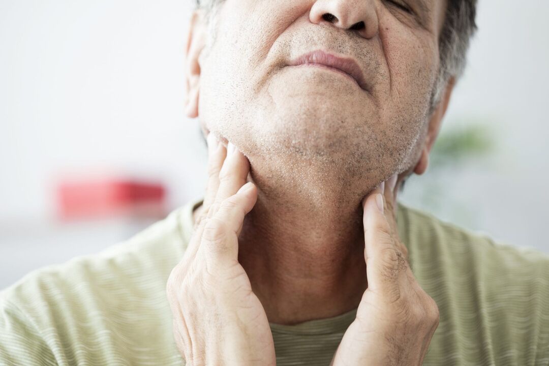 Inflamación de los ganglios linfáticos como causa de dolor de cuello. 